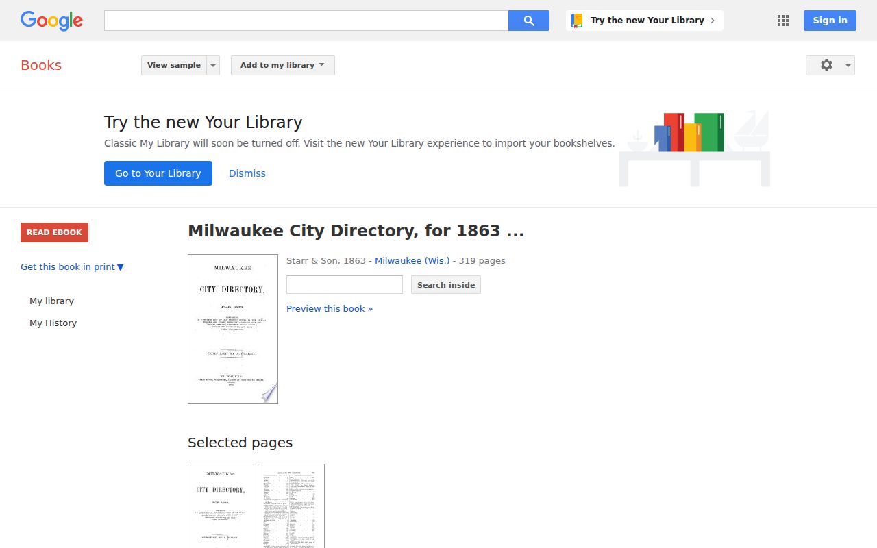 Milwaukee County city directory digitized 1863 volume