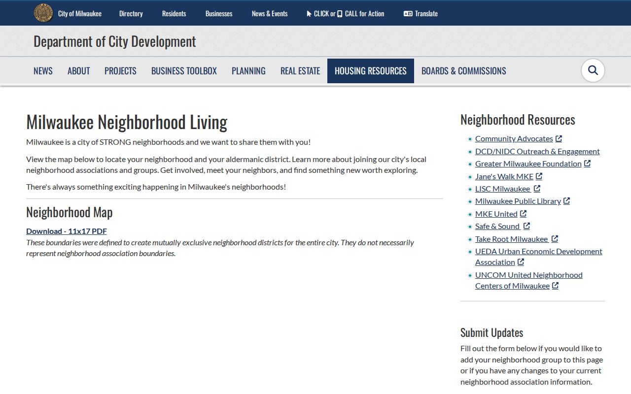 Milwaukee neighbors and neighborhood association resources