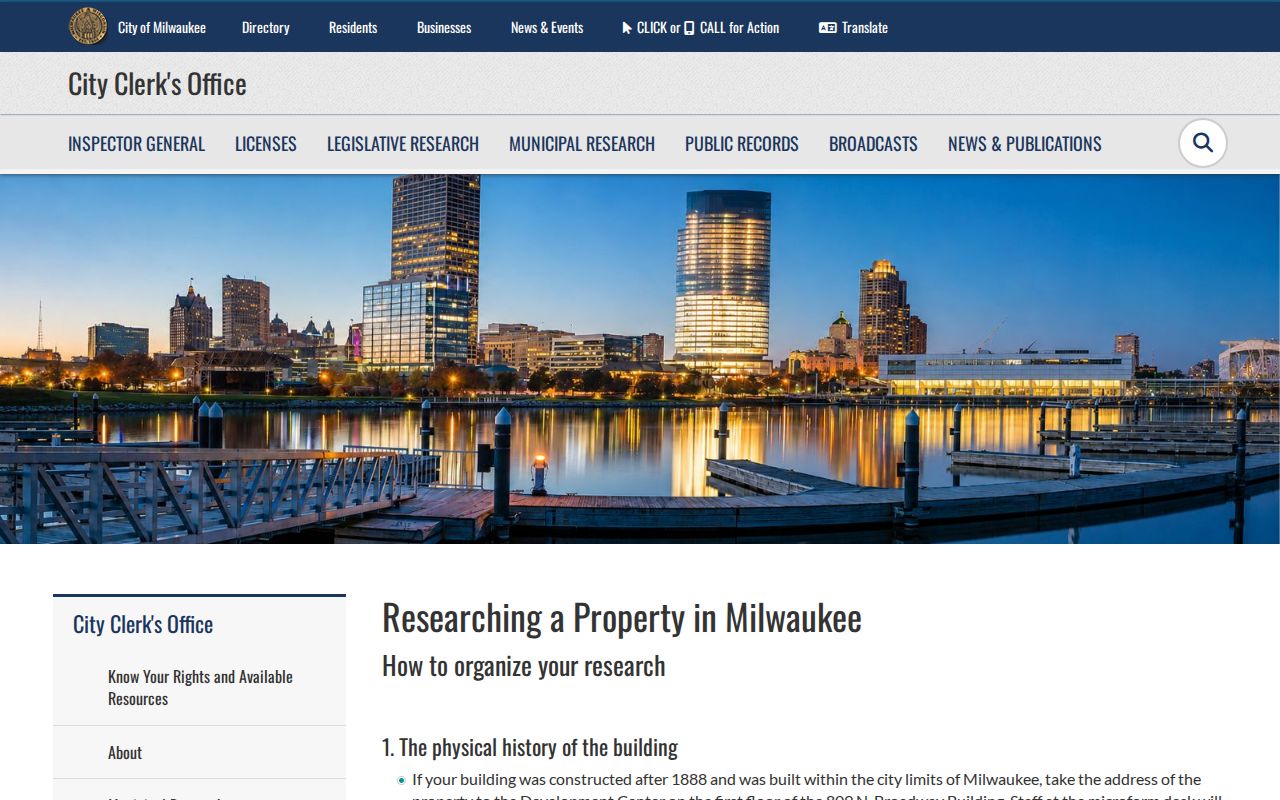 Milwaukee County previous residents house history research guide